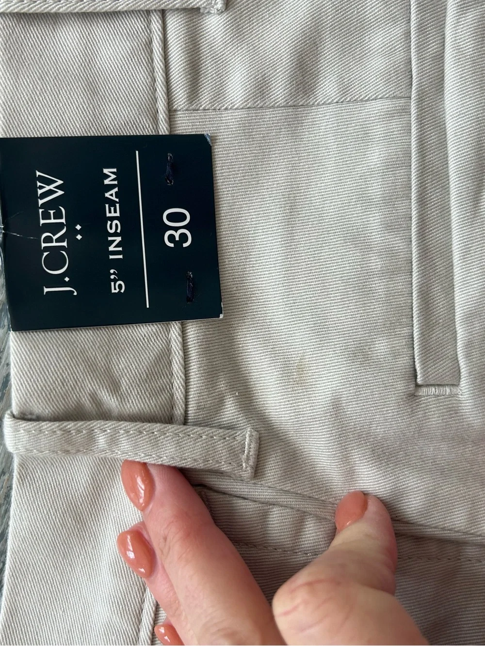 J. Crew Men's Flat Front Chino Shorts in Light Tan Stone Color